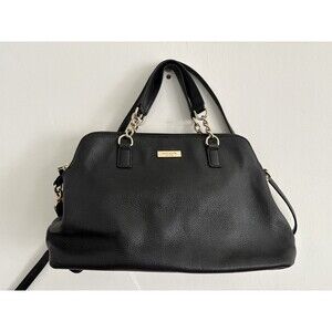 Kate Spade Town Road Small Rachelle Black Pebbled Leather Satchel Handbag S338